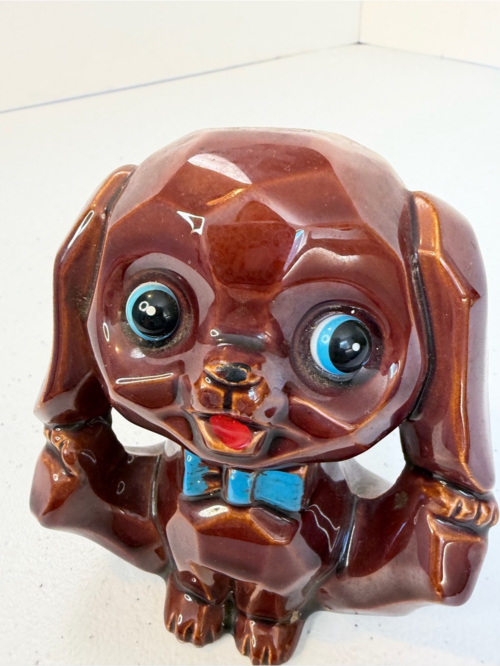 Vintage Puppy Dog Ceramic Piggy Coin Bank Figurine Retro 70s Home Decor kitsch - Picture 5 of 9